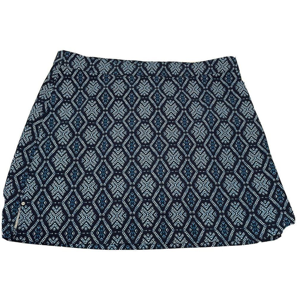 Rafaella Women’s XL Blue Geometric Skort Golf Tennis Stretch Pull-On